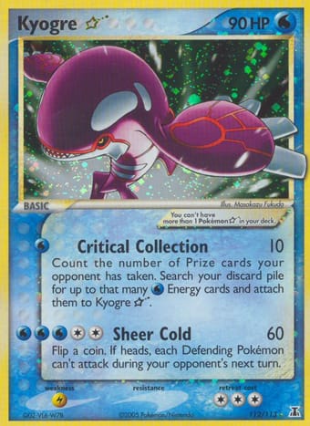 Kyogre Star EX Delta Species Pokemon Card