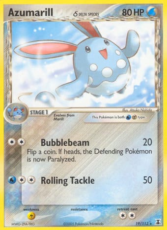 Azumarill δ EX Delta Species Pokemon Card