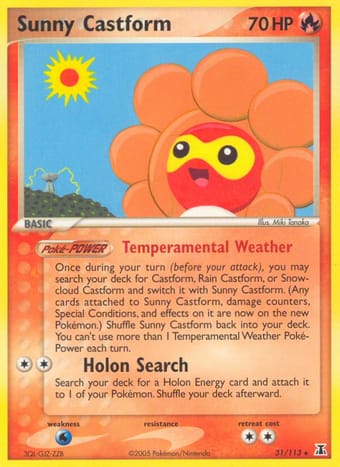 Sunny Castform EX Delta Species Pokemon Card