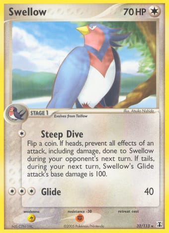 Swellow EX Delta Species Pokemon Card