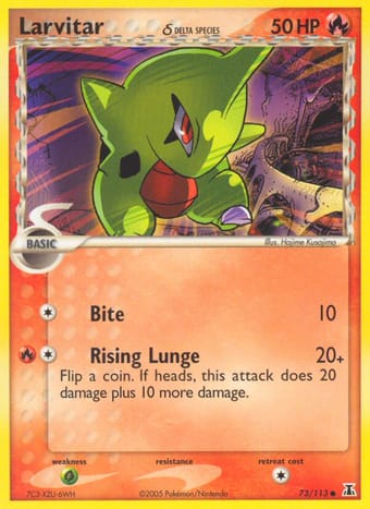 Larvitar δ EX Delta Species Pokemon Card