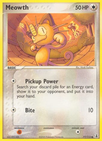 Meowth EX Delta Species Pokemon Card