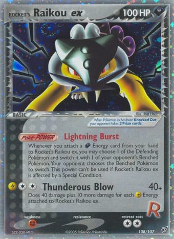 Rocket's Raikou ex EX Deoxys Pokemon Card