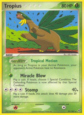 Tropius EX Deoxys Pokemon Card