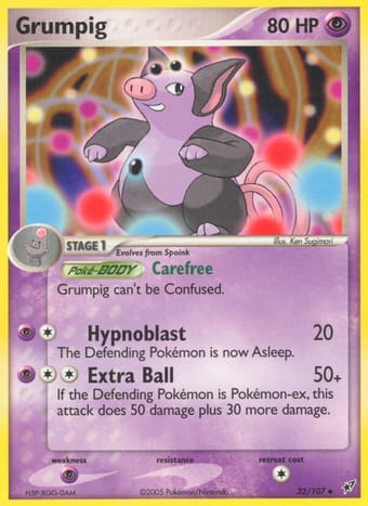 Grumpig EX Deoxys Pokemon Card