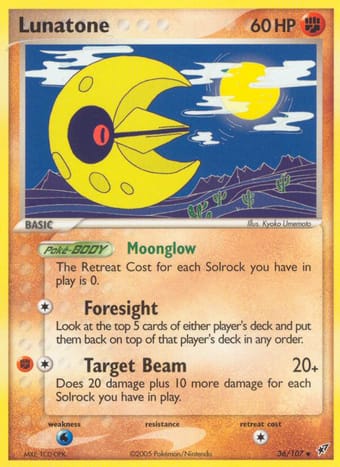 Lunatone EX Deoxys Pokemon Card