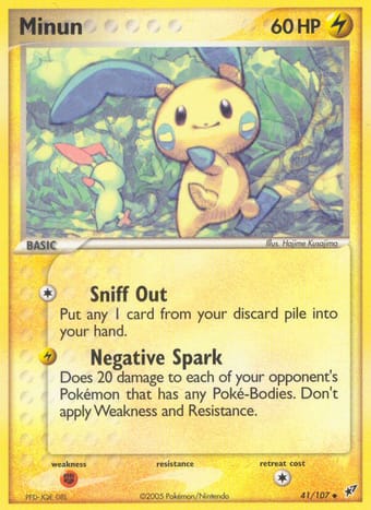 Minun EX Deoxys Pokemon Card