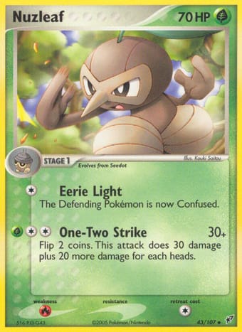 Nuzleaf EX Deoxys Pokemon Card