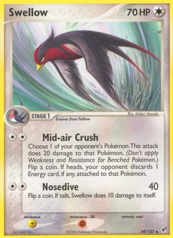 Swellow EX Deoxys Pokemon Card
