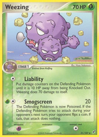Weezing EX Deoxys Pokemon Card