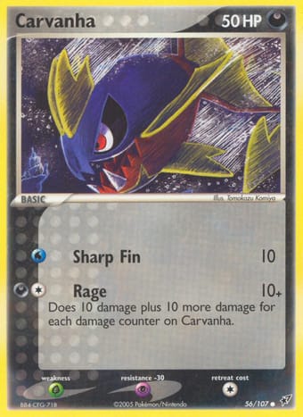 Carvanha EX Deoxys Pokemon Card