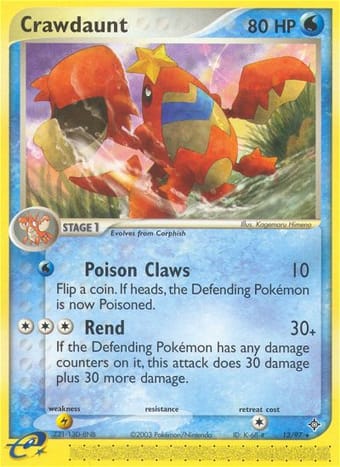 Crawdaunt EX Dragon Pokemon Card