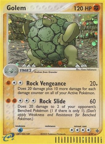 Golem EX Dragon Pokemon Card