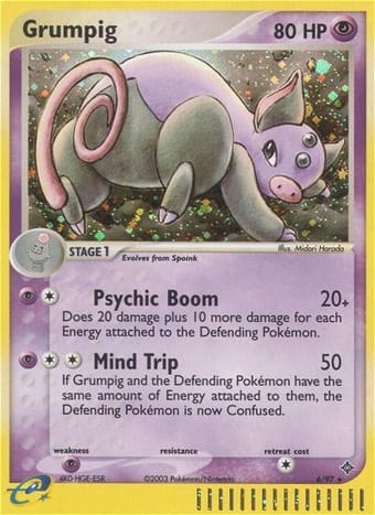 Grumpig EX Dragon Pokemon Card
