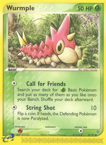 Wurmple EX Dragon Pokemon Card
