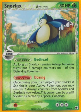 Snorlax δ EX Dragon Frontiers Pokemon Card
