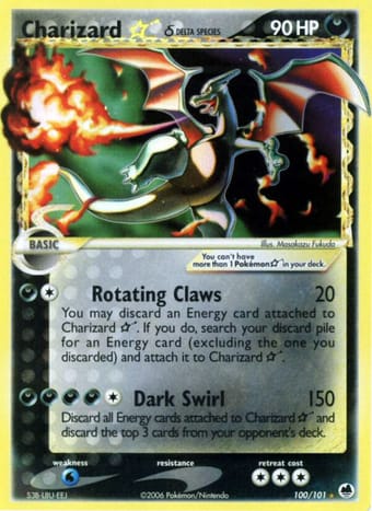 Charizard Star δ EX Dragon Frontiers Pokemon Card