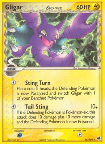 Gligar δ EX Dragon Frontiers Pokemon Card