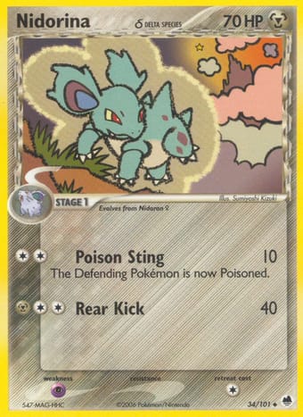 Nidorina δ EX Dragon Frontiers Pokemon Card