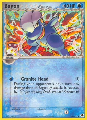 Bagon δ EX Dragon Frontiers Pokemon Card