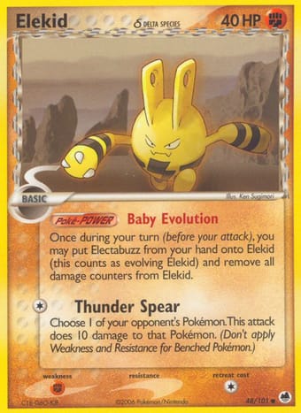 Elekid δ EX Dragon Frontiers Pokemon Card