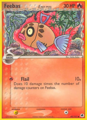 Feebas δ EX Dragon Frontiers Pokemon Card