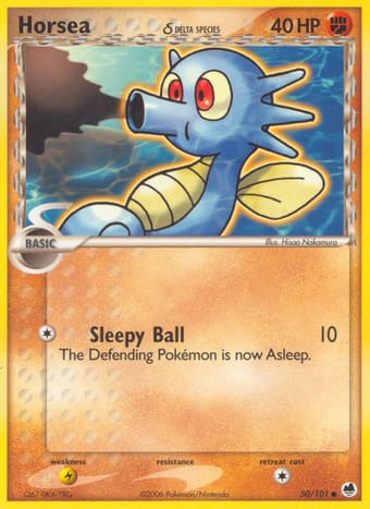 Horsea δ EX Dragon Frontiers Pokemon Card