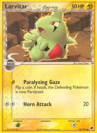 Larvitar δ EX Dragon Frontiers Pokemon Card