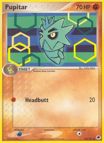 Pupitar EX Dragon Frontiers Pokemon Card