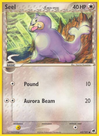 Seel δ EX Dragon Frontiers Pokemon Card