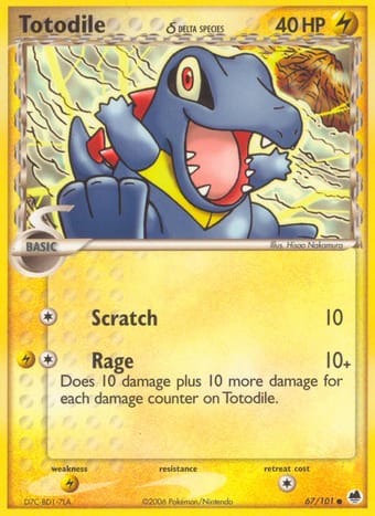 Totodile δ EX Dragon Frontiers Pokemon Card