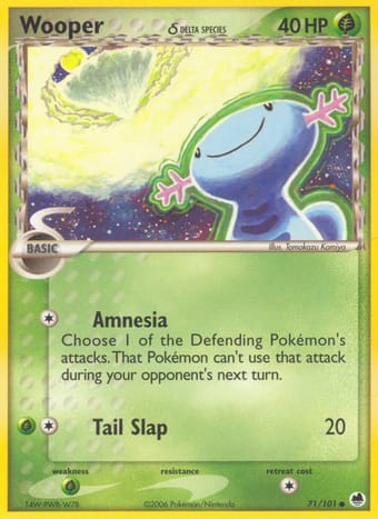 Wooper δ EX Dragon Frontiers Pokemon Card