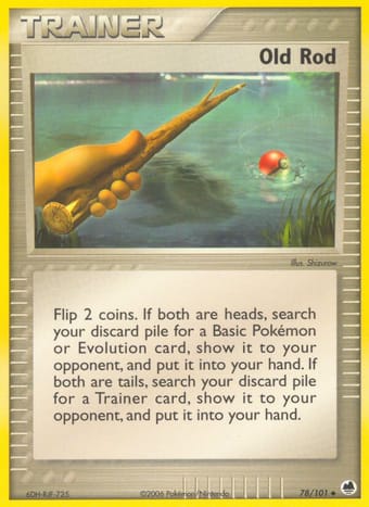 Old Rod EX Dragon Frontiers Pokemon Card