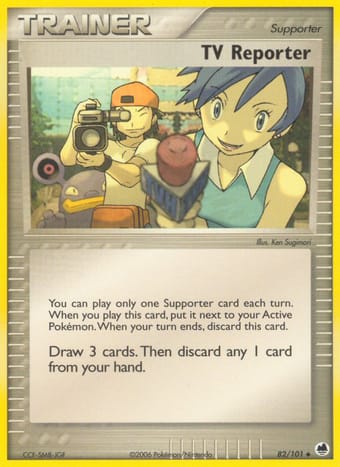 TV Reporter EX Dragon Frontiers Pokemon Card