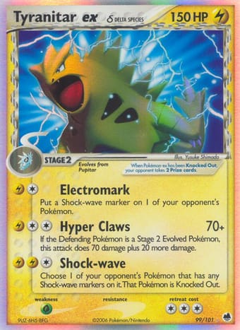 Tyranitar ex δ EX Dragon Frontiers Pokemon Card