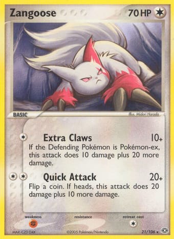 Zangoose EX Emerald Pokemon Card