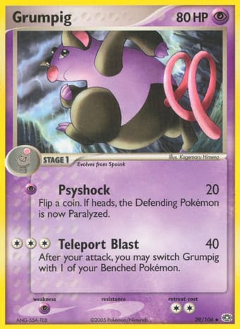 Grumpig EX Emerald Pokemon Card