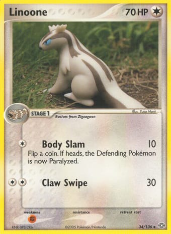 Linoone EX Emerald Pokemon Card