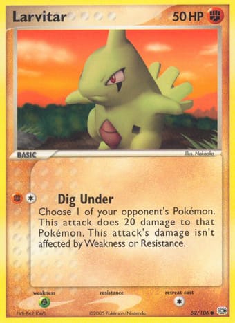 Larvitar EX Emerald Pokemon Card