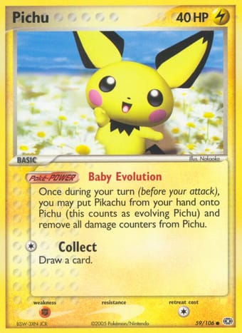 Pichu EX Emerald Pokemon Card