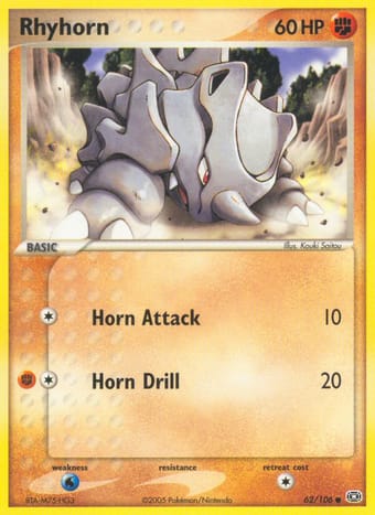 Rhyhorn EX Emerald Pokemon Card
