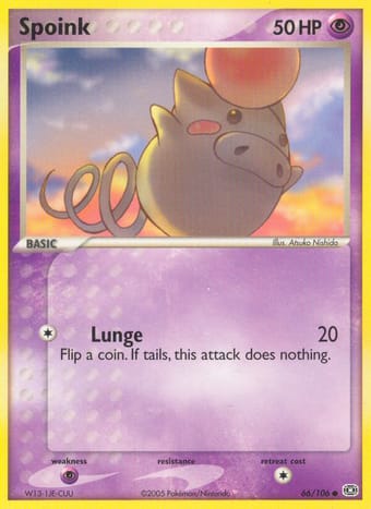 Spoink EX Emerald Pokemon Card