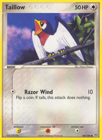 Taillow EX Emerald Pokemon Card