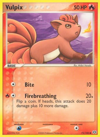Vulpix EX Emerald Pokemon Card