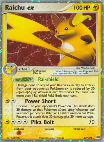 Raichu ex EX Emerald Pokemon Card