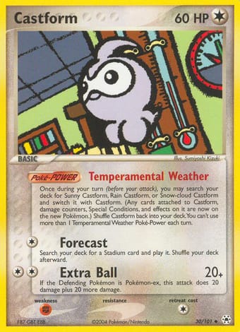 Castform EX Hidden Legends Pokemon Card