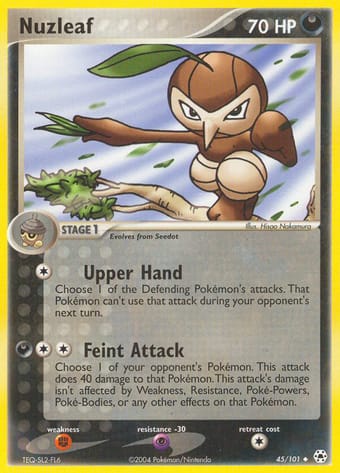 Nuzleaf EX Hidden Legends Pokemon Card