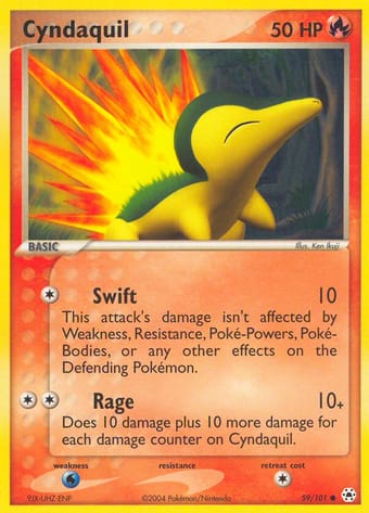 Cyndaquil EX Hidden Legends Pokemon Card