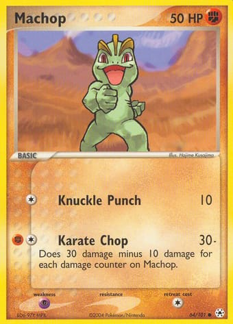 Machop EX Hidden Legends Pokemon Card