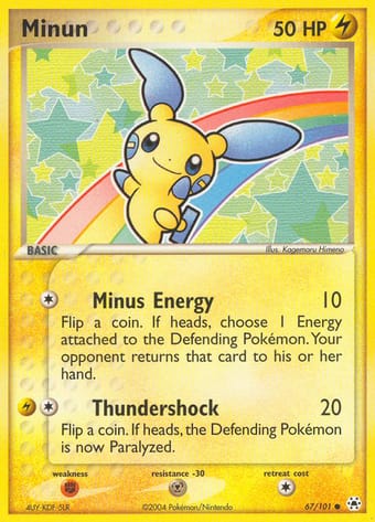 Minun EX Hidden Legends Pokemon Card